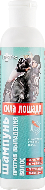 Шампунь против выпадения волос "Сила лошади" с экстрактом красного перца - LekoPro — фото N2