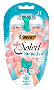 Жіночий станок одноразовий, 3 шт. - Bic Miss Soleil 3 Sensitive Aqua Colors — фото N1