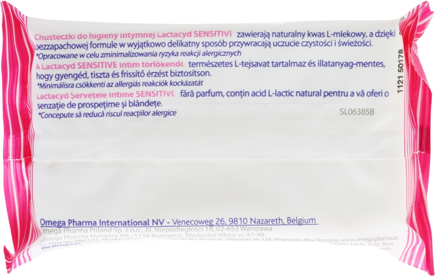 Серветки для інтимної гігієни - Lactacyd Sensitive Intimate Wipes — фото N2
