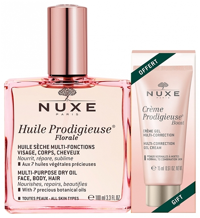 Набор - Nuxe Huile Prodigieuse Florale (oil/100ml + cream/15ml) — фото N1