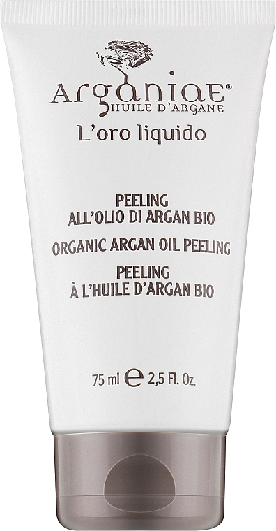 Пилинг с микросферами для лица и тела с органическим аргановым маслом - Arganiae L'oro Liquido Organic Argan Oil Peeling — фото N1