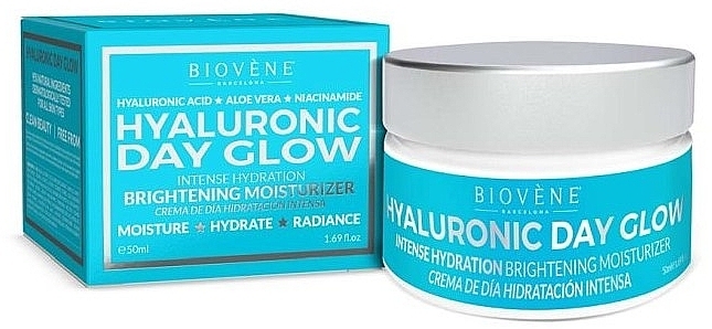Зволожувальний денний крем для обличчя - Biovene Hyaluronic Day Glow Intense Hydration Brightening Moisturizer — фото N1