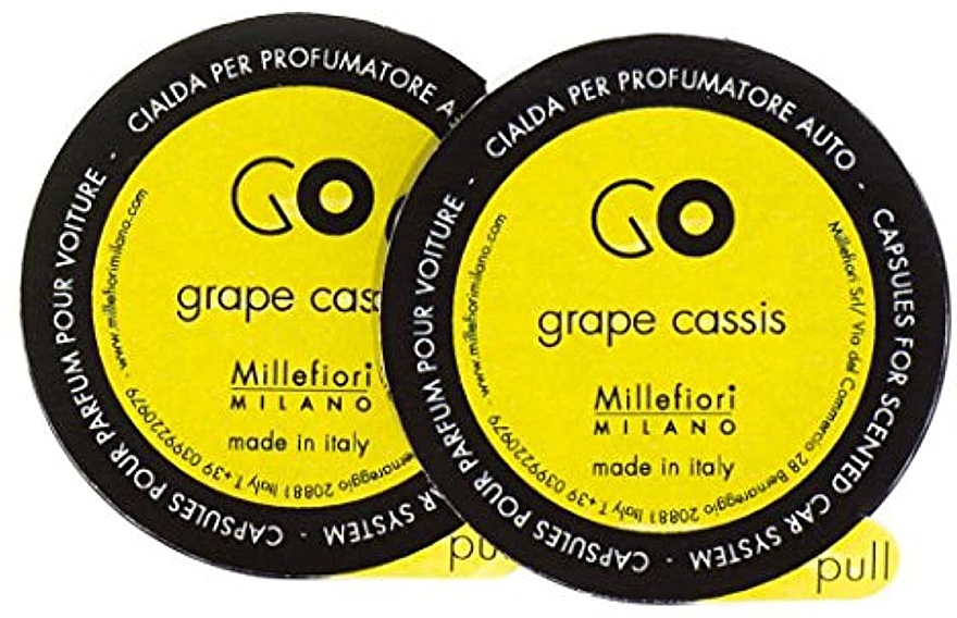 Аромакартридж для авто "Виноградне гроно", 2 шт. - Millefiori Milano Go Grape Cassis Capsules — фото N1