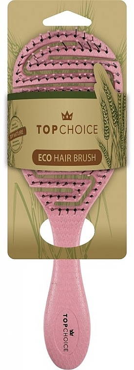 Щітка для волосся, 64746, рожева - Top Choice Eco Hair Brush — фото N2