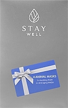 Духи, Парфюмерия, косметика Набор - Stay Well Animal Masks (mask/4pcs)