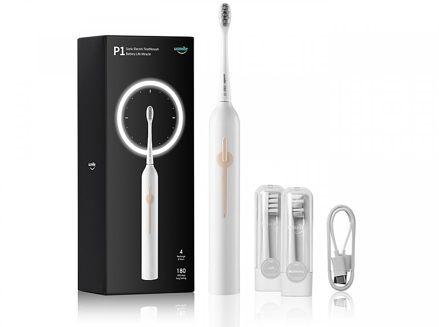 Электрическая зубная щетка Р1, белая - Usmile Sonic Electric Toothbrush P1 Crescend White — фото N1