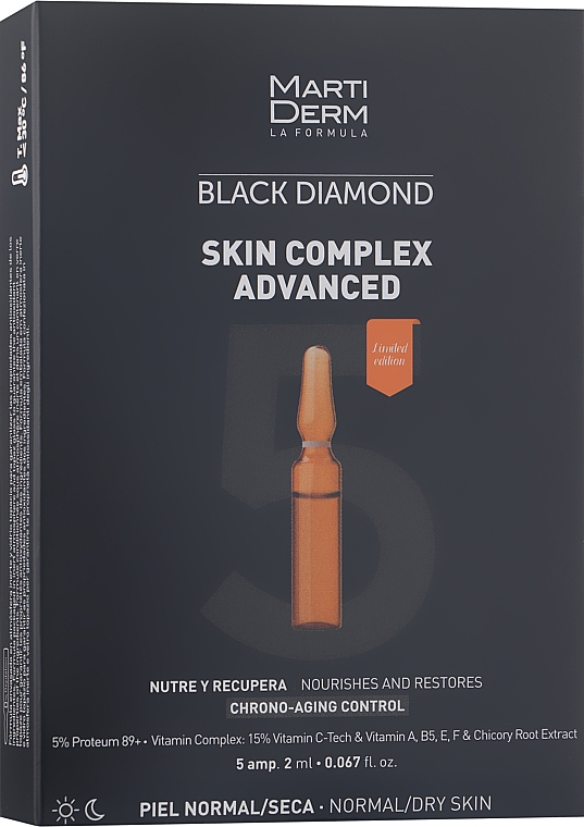 Ампулы для лица для нормальной и сухой кожи - MartiDerm Black Diamond Skin Complex Advanced