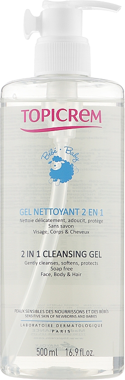 Гель очищуючий 2 в 1 для тіла - Topicrem Soins Bebe Bio Gel Nettoyant — фото N2
