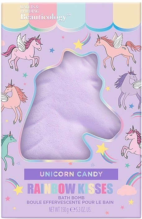 Бомбочка для ванни у формі єдинорога - Baylis & Harding Beauticology Rainbow Kisses Unicorn Candy Bath Fizzer — фото N1