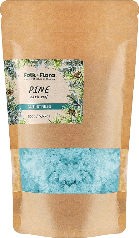 Соль для ванны "Сосна" - Folk&Flora Pine Bath Salt — фото N1