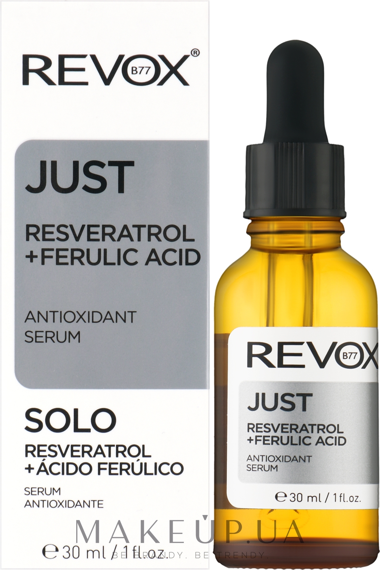 Антиоксидантная сыворотка для лица с ресвератролом и феруловой кислотой - Revox B77 Just Resveratrol + Ferulic Acid Antioxidant Serum — фото 30ml