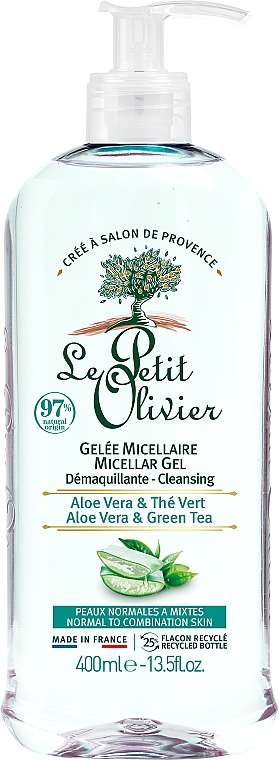 Мицеллярный гель для лица "Алоэ и зеленый чай" - Le Petit Olivier Cleansing Micellar Gel — фото N1