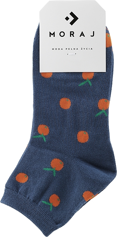 Шкарпетки жіночі, 1 пара, фрукти, сині - Moraj — фото N1