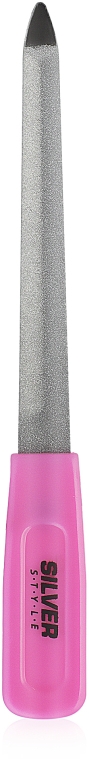 Пилка для ногтей "SNF-09\4" с радиусом, 14 см, розовая - Silver Style — фото N1