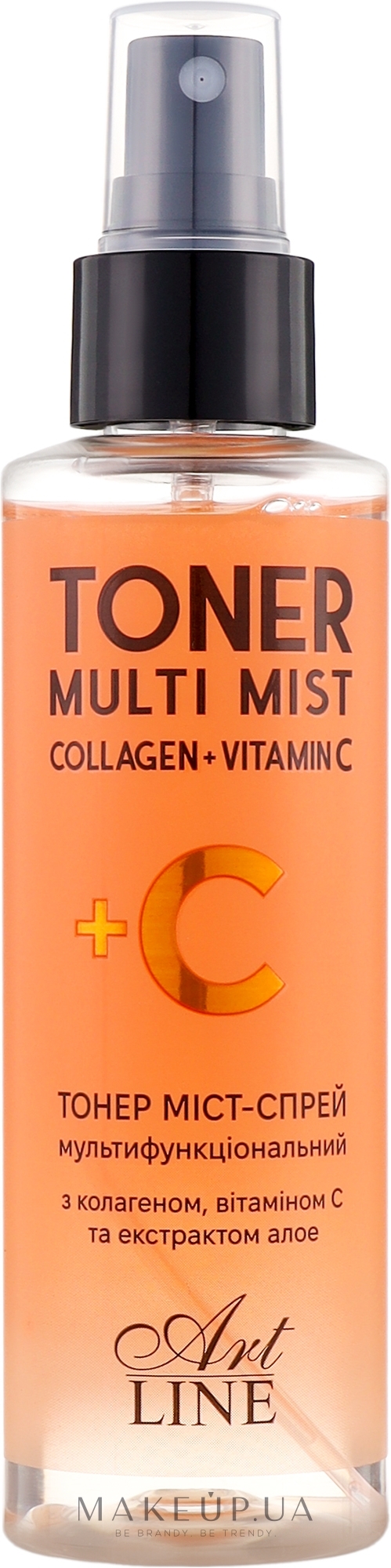 Тонер міст-спрей для обличчя з колагеном, вітаміном С та екстрактом алоє - Art Line Toner Multi Mist Collagen + Vitamin C — фото 150ml