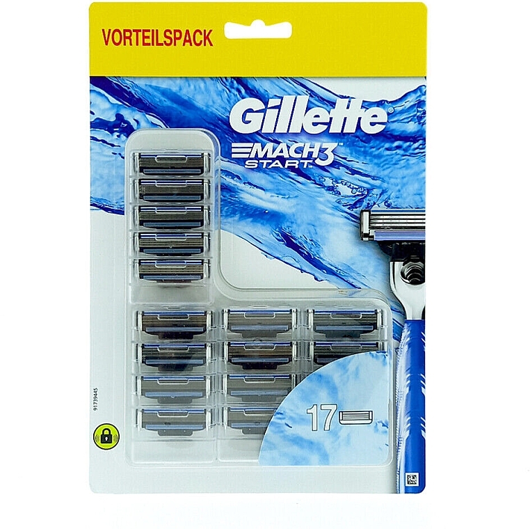 Сменные кассеты для бритья, 17шт - Gillette Mach3 Start — фото N1