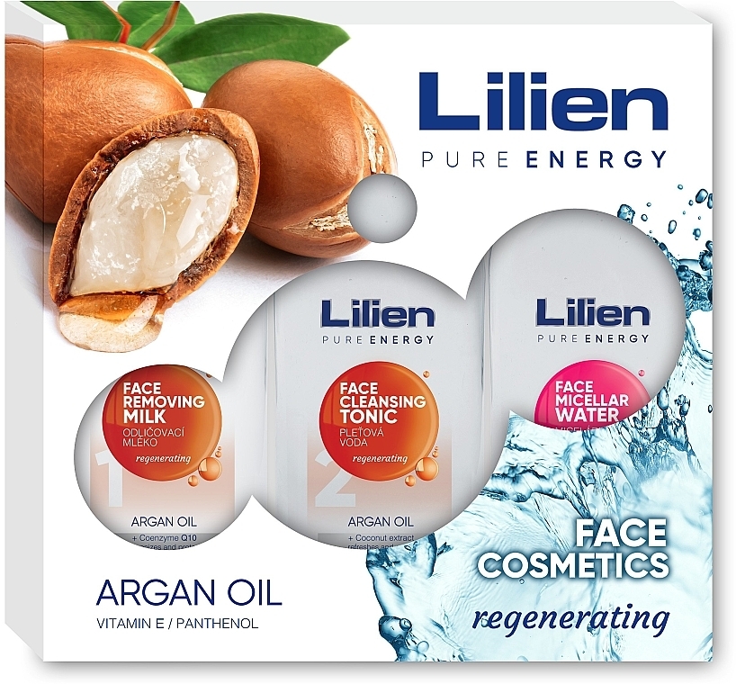 Набор - Lilien Pure Energy Argan Oil (f/oil/250 ml + tonic/250 ml + water/250 ml)  — фото N1