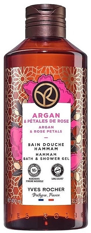 Гель для душу - Yves Rocher Argan & Rose Petals Hammam Bath & Shower Gel — фото N2
