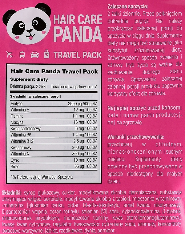 Желе для здоров'я волосся - Noble Health Travel Hair Care Panda Travel Pack — фото N2