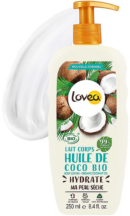 Зволожувальний лосьйон для тіла з маслом кокоса - Lovea Nature Moisturizing Body Lotion — фото N2