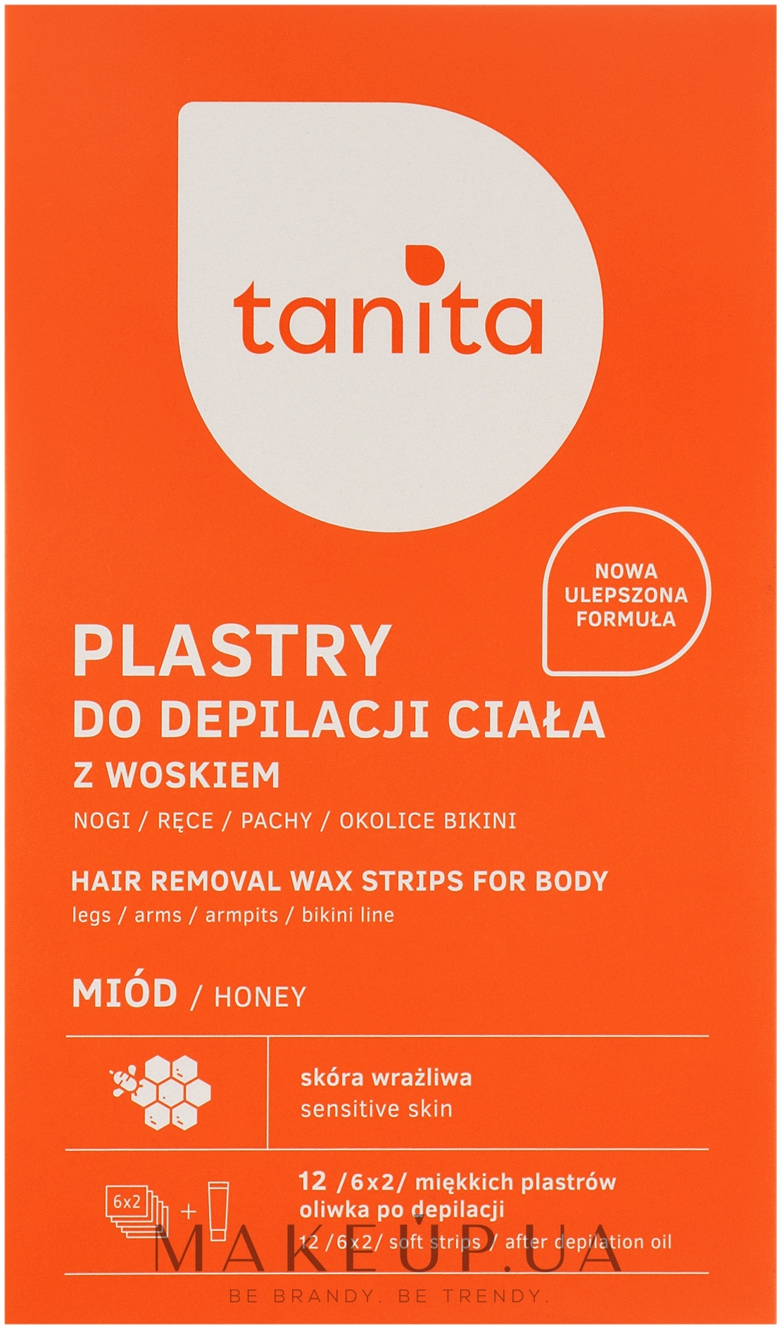 Медовый воск для депиляции тела - Tanita Hair Removal Wax Strips For Body — фото 12шт