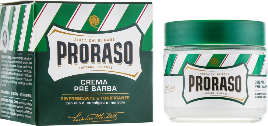 Крем до бритья с экстрактом эвкалипта и ментола - Proraso Green Line Pre-Shaving Refreshing and Toning Cream