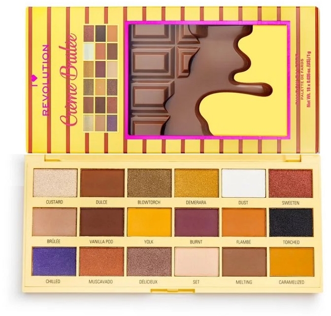 Палетка теней для век - I Heart Revolution Eyeshadow Chocolate Palette Creme Brulee — фото N1