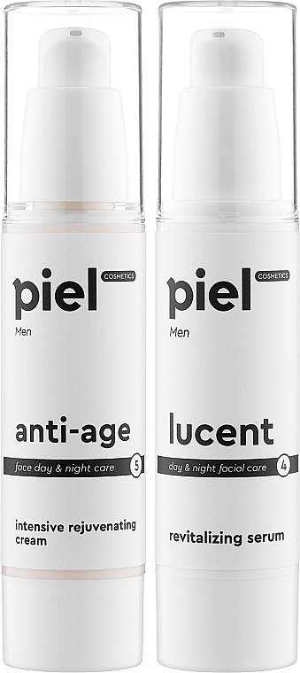 Набор "Антивозрастной уход для тусклой кожи лица" - Piel Cosmetics Men (cr/50ml + ser/30ml)
