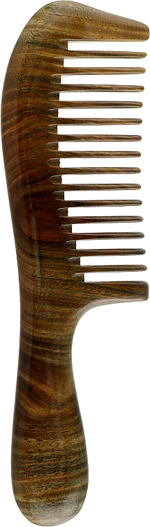 Расческа CS389 для волос, деревянный сандал, цельный жидкозубый с ручкой - Cosmo Shop — фото N1