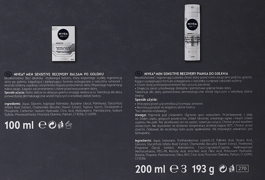 Набор - NIVEA MEN Skin Recovery (sh/foam/200ml + ash/balm/100ml) — фото N2