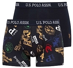 Трусы-боксеры, 2 шт., printed, navy - U.S. Polo Assn. — фото N1