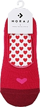 Парфумерія, косметика Жіночі шкарпетки-сліди в сердечка, 1 пара, малинові - Moraj