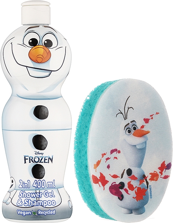 УЦЕНКА Набор - Air-Val International Frozen Disney Olaf 2 (sh/gel/400ml + shm/sh/gel/400ml + sponge) * — фото N2