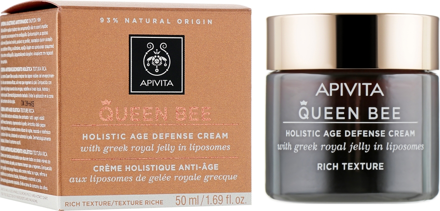 Крем с богатой текстурой для комплексной защиты от старения - Apivita Queen Bee Holistic Age Defence Cream Rich Texture — фото N1