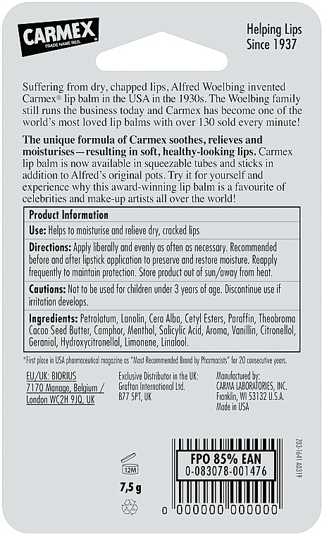 Бальзам для губ "Классический" в баночке - Carmex Classic Lip Balm — фото N4