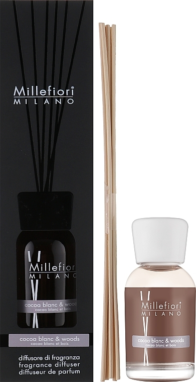 УЦЕНКА Аромадиффузор "Белое какао и дерево" - Millefiori Milano White Cocoa And Wood Fragrance Diffuser * — фото N1