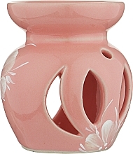 Аромалампа "Тыква" розовая с белыми цветами - Flora Secret — фото N1
