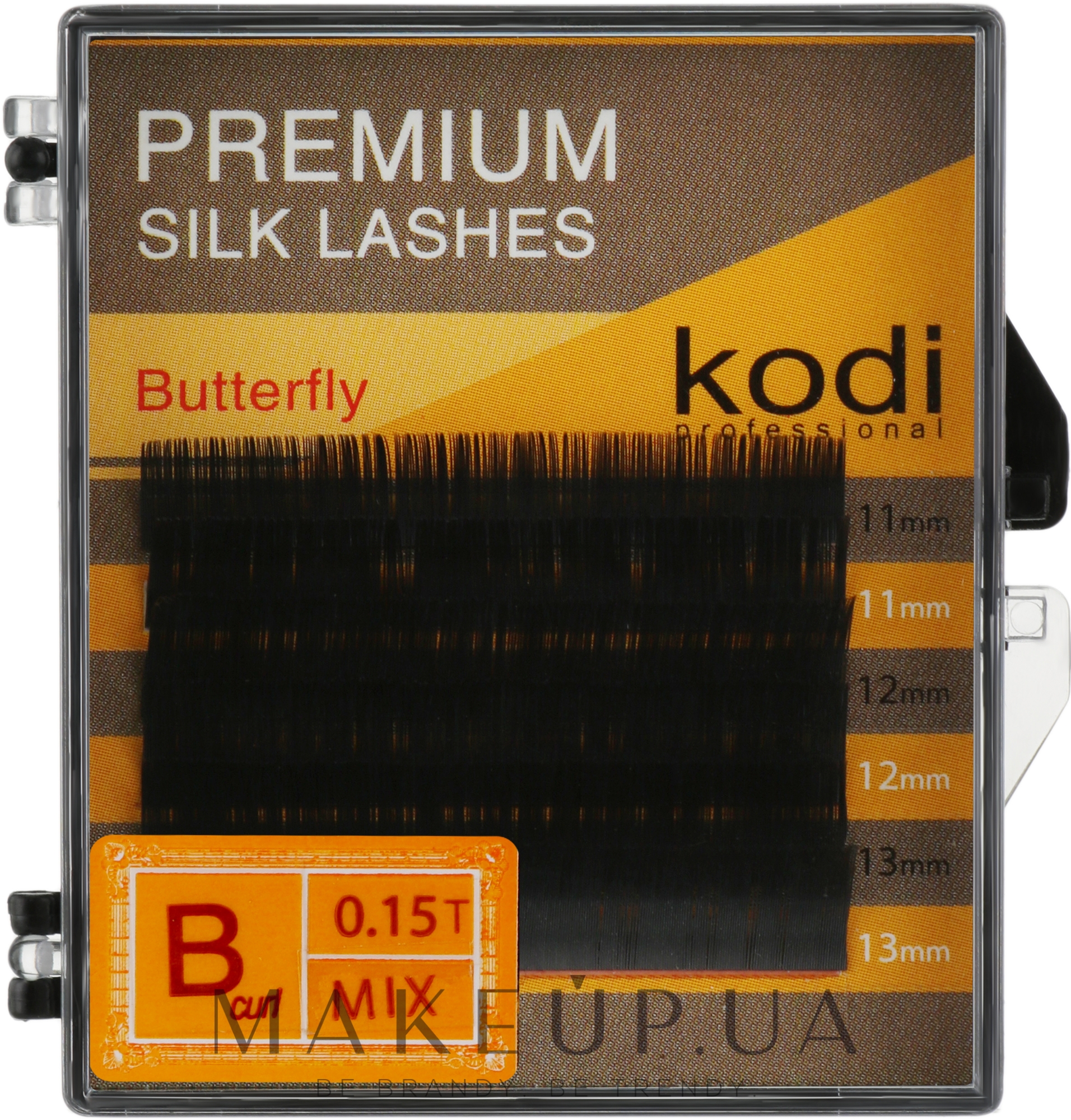 Накладні вії Premium B 0.15 (6 рядів: 11/12/13) - Kodi Professional — фото 1уп