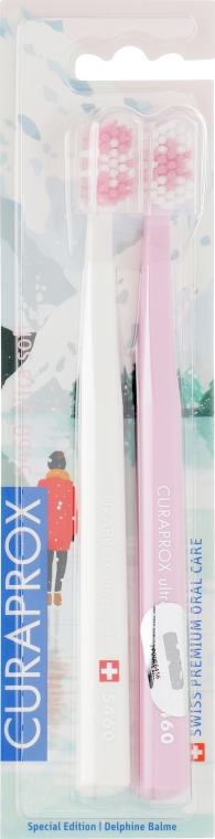 Набор зубных щеток CS 5460, ультрамягкие - Curaprox Ultra Soft Duo Winter Pink Edition — фото N1