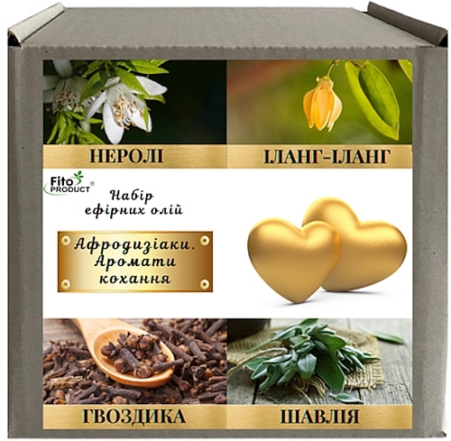 Набір ефірних олій «Афродизіаки. Аромати кохання» - Fito Product (essential/oil/4x10ml) — фото N1