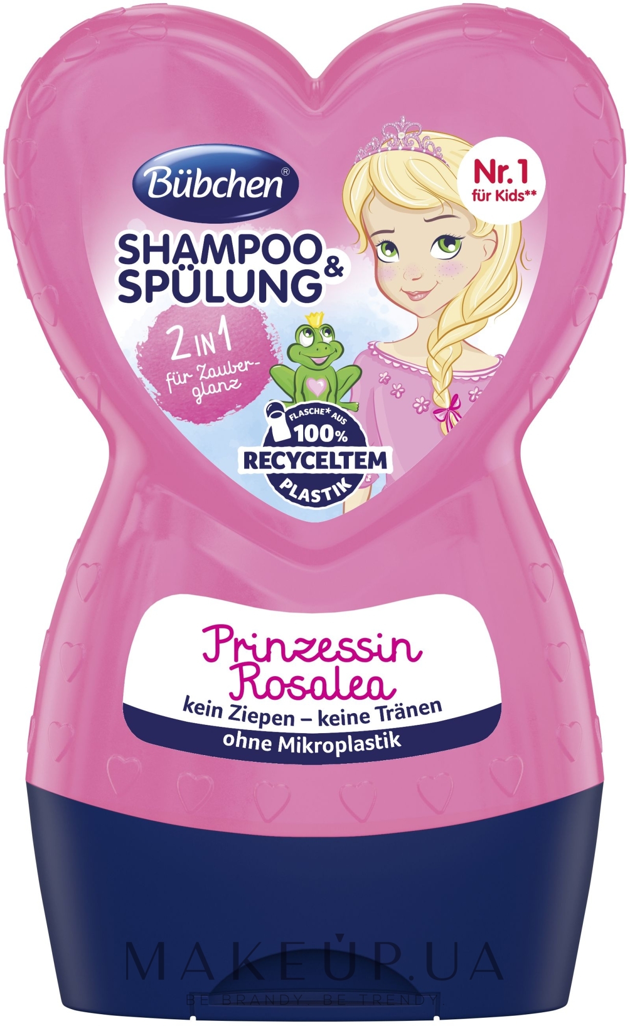 Дитячий шампунь і ополіскувач для волосся 2 в 1 з чарівним блиском "Принцеса Розалея" - Bubchen Shampoo and Conditioner — фото 230ml