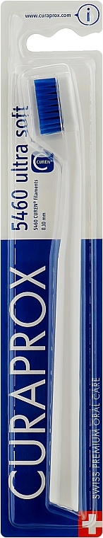 Зубна щітка CS 5460 "Ultra Soft", D 0,10 мм, біла, синя щетина - Curaprox