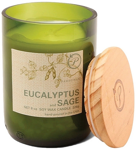 Ароматическая свеча "Эвкалипт и шалфей" - Paddywax Eco Green Recycled Glass Candle Eucalyptus + Sage — фото N1