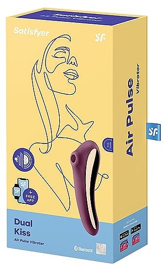 Двусторонний стимулятор, 19 см фиолетовый - Satisfyer Dual Kiss — фото N2