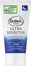 Парфумерія, косметика Нічний зміцнюючий гіпоалергенний ультрачутливий крем для обличчя - Balea MED Ultra Sensitive