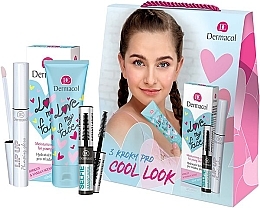 Парфумерія, косметика Набір - Dermacol Love My Face Moisturizing Care (lip/gloss/3ml + f/cream/50ml + mascara/6ml)