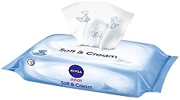 Влажные салфетки детские 63шт - NIVEA Baby Soft & Cream Cleansing Wipes — фото N3