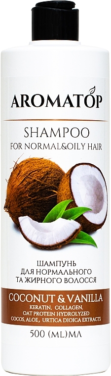 Шампунь для нормального та жирного волосся "Кокос-Ваніль" - Aromatop For Normal And Oily Hair Shampoo — фото N1