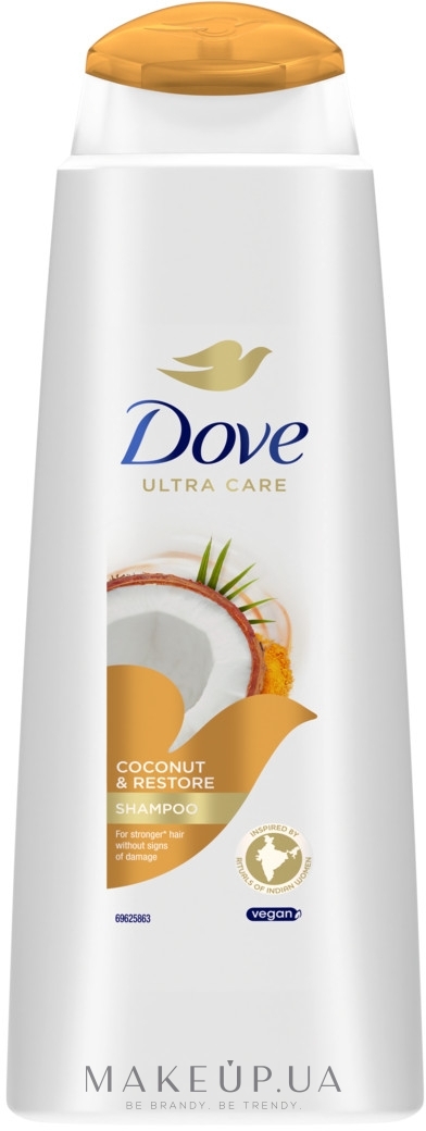 Шампунь "Восстановление" с куркумой и кокосовым маслом - Dove Nourishing Secrets Restoring Ritual Shampoo — фото 400ml