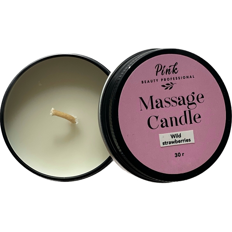 Массажная свеча с ароматом "Дикая земляника" - Pink Massage Candle Wild Strawberry — фото N1